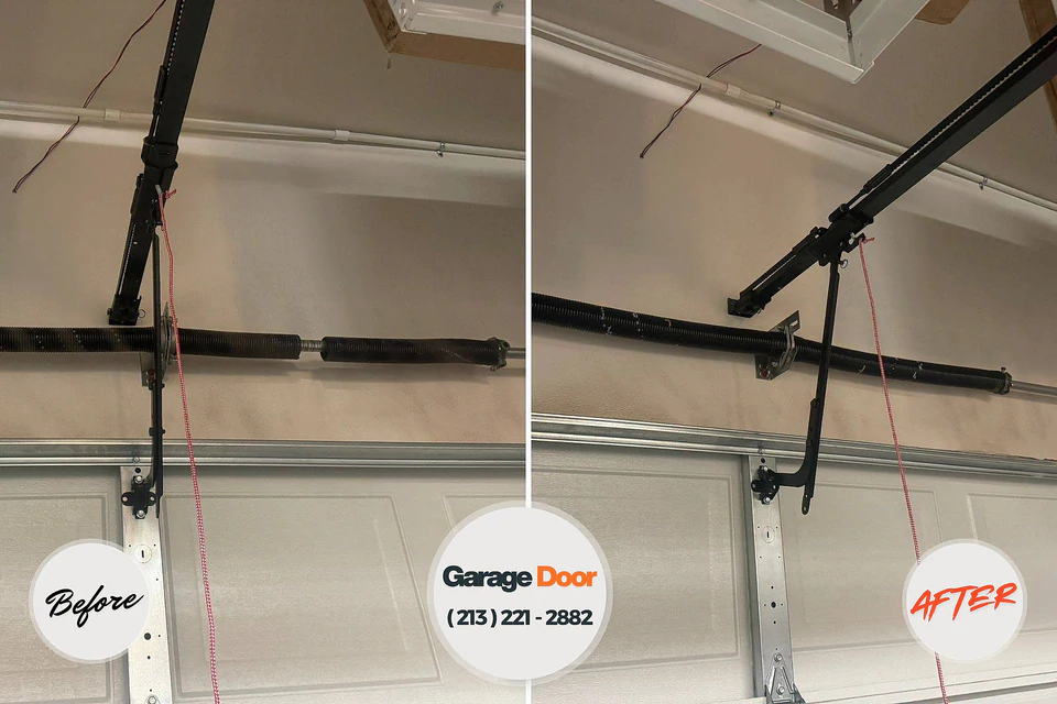 Before and after: garage door repair Colma, CA